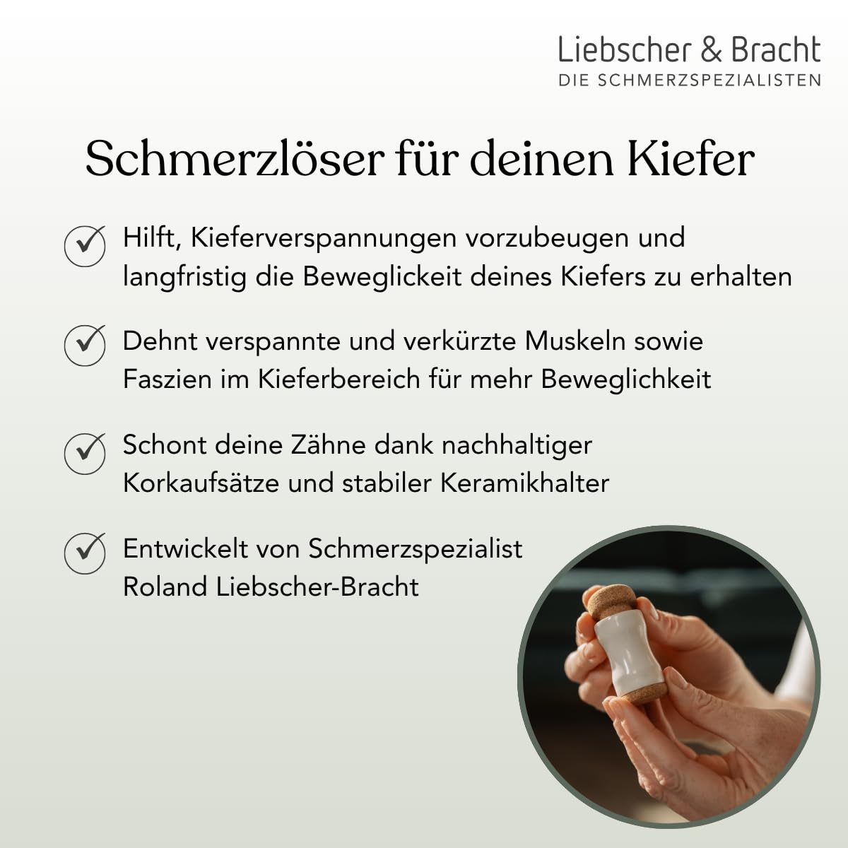 Liebscher & Bracht Original Kieferretter: Kiefer Dehner Trainer für Zähneknirschen, Kopf- & Kieferschmerzen, Kaumuskel und Jaw Line Anpassung, Made in Germany, Übungen in der App