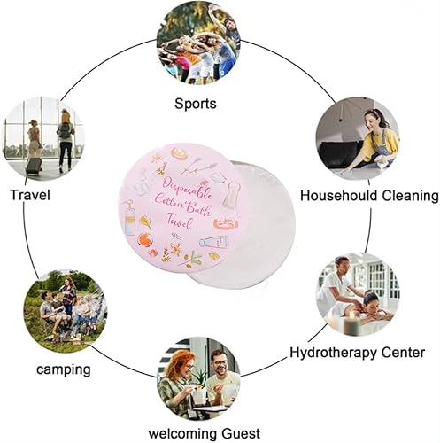 Miniatura 2 de Toallas de baño desechables de algodón, toalla comprimida grande de 55 x 27 pulgadas, portátil ligera y reutilizable, adecuadas para senderismo,
