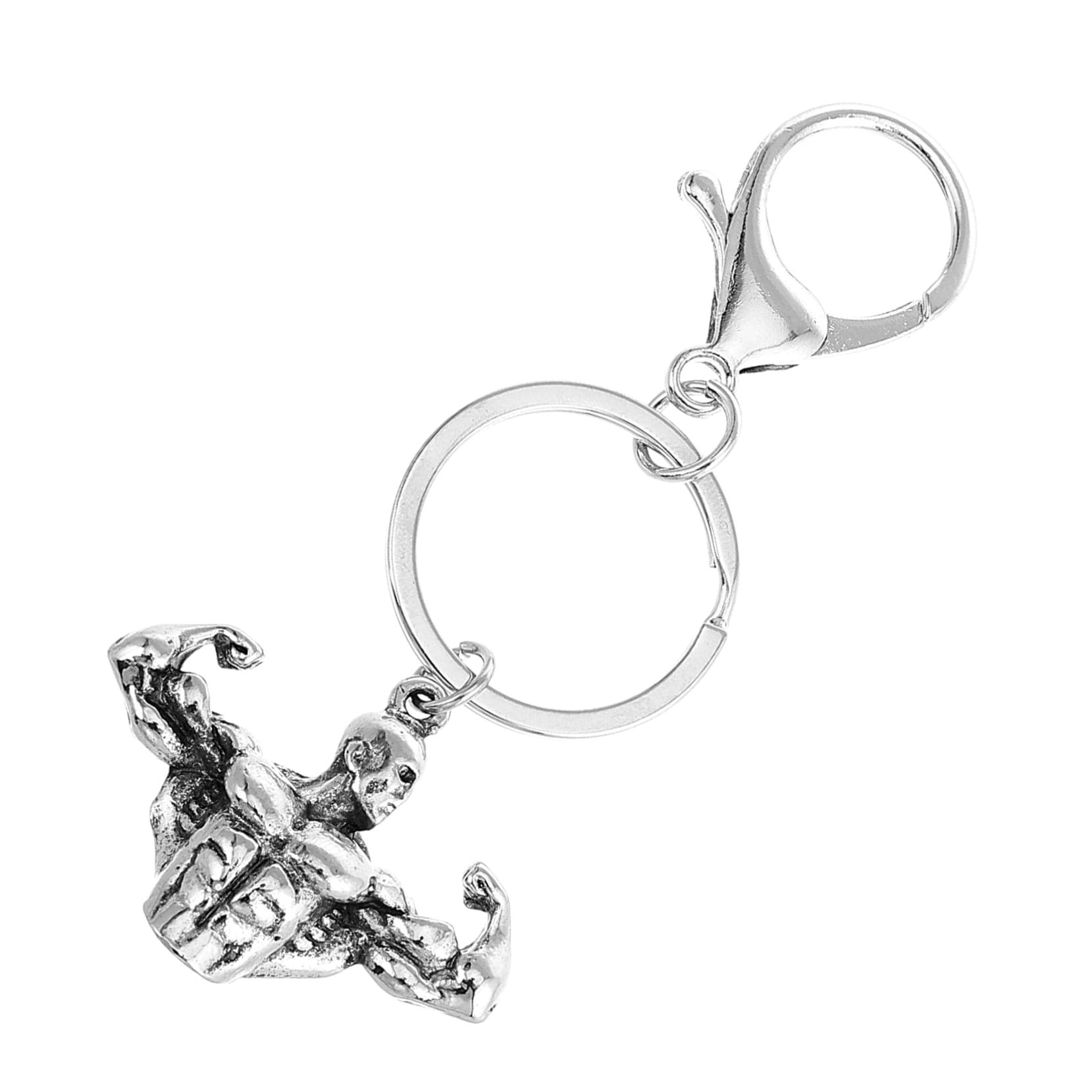 Supvox Fitness Schlüsselanhänger Bodybuilder Design Motivationsschlüsselbund Für Gym Sportler Gym Tasche Rucksack Zubehör 1.69X1.18X0.39In Metall Geschenk Für Männer