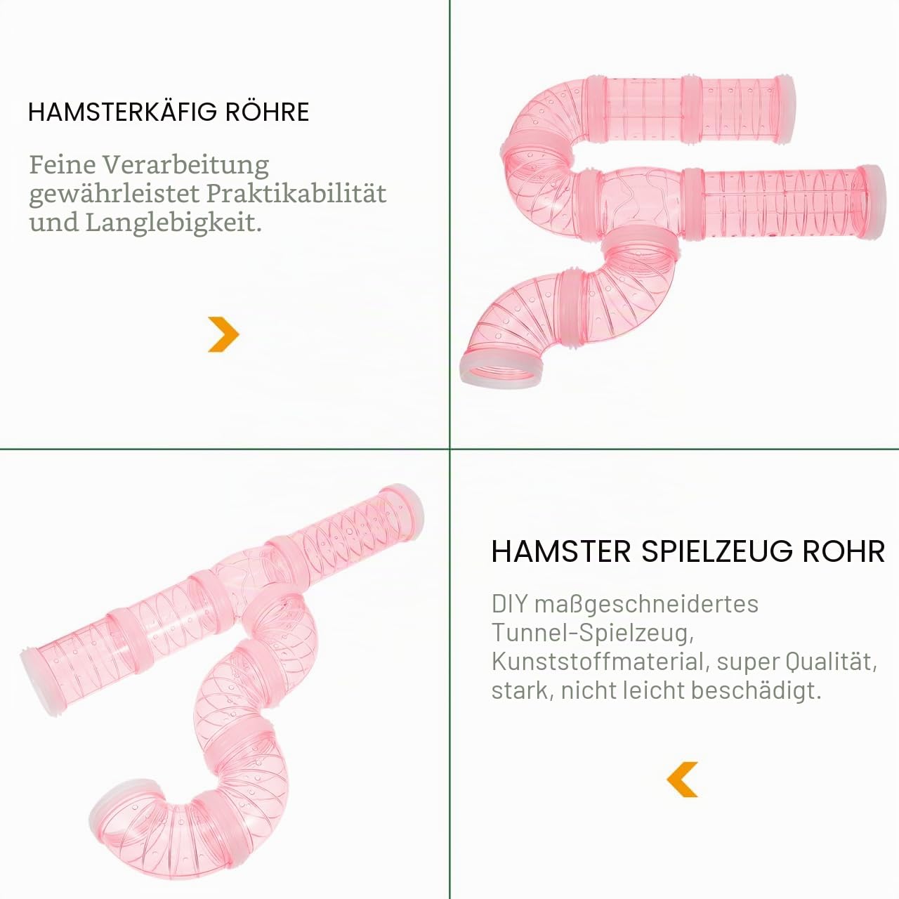 Rosa Hamster Rohr Verbindung Set Gebogene Rohr Haustier Käfig Tunnel DIY Sortierte Hamster Käfig Spielzeug Spaß Tunnel für Kleine Tiere Ratte Syrischen Gerbil