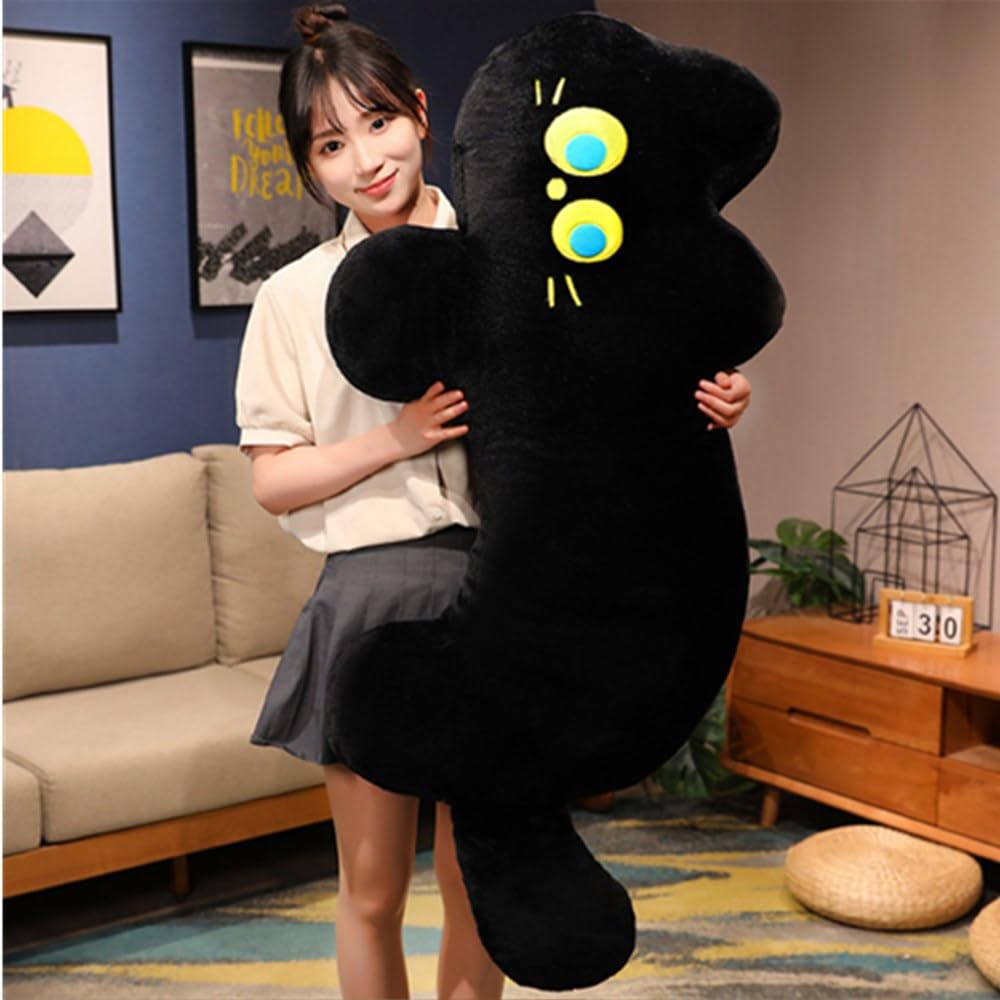 LICHENGTAI Oreiller Chat Peluche 35 Cm, Animal Doux Pour Enfants, Cadeau Anniversaire Noël, 9 Modèles (dino, Panda, Ours...), Coussin Déco
