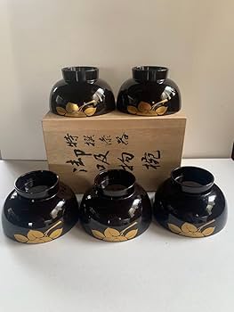 Amazon.co.jp: お 特撰漆器 三越型吸物椀 山茶花 本漆塗り 天然