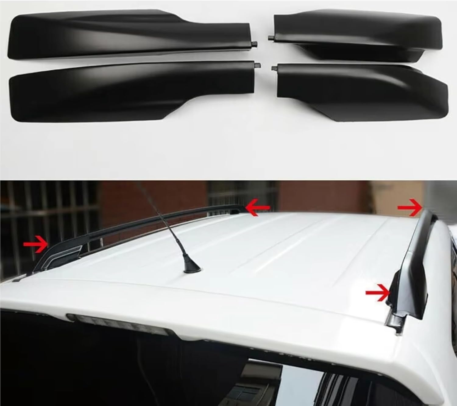 Roof Rack Rail Cap Compatible with Toyota for RAV4 XA30 2006 2007 2008 2009 2010 2011 2012 Parts Car Roof Rack Luggage Trunk Rod End Cap Rails(Silver)