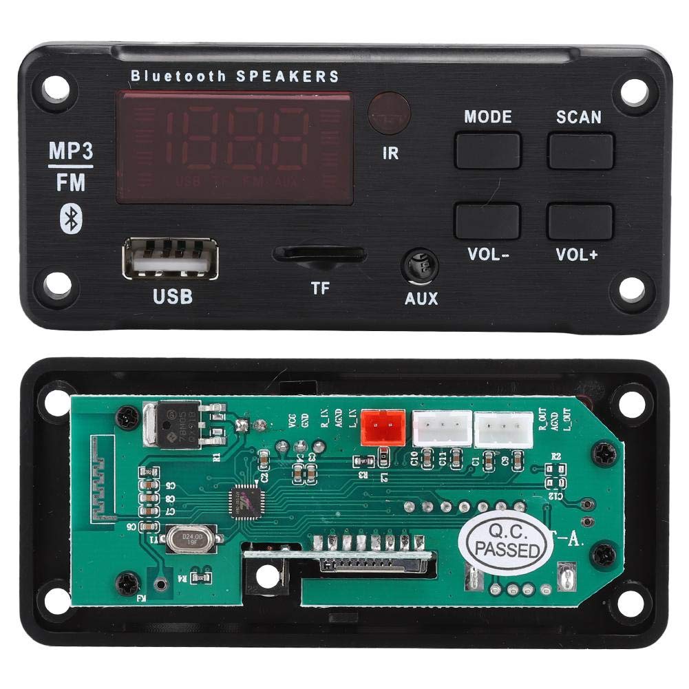 Scheda decodificatore USB MP3 Car Audio Bluetooth Scheda decodificatore MP3 Bluetooth 5.0 Modulo di registrazione chiamata Vivavoce Memoria USB MMA FM amplificatore Radio