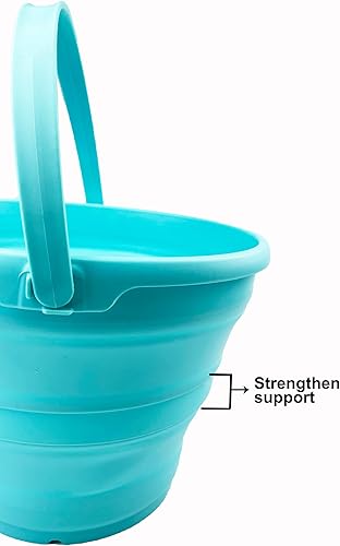 Miniatura 4 de SAMMART Cubo de plástico plegable de 10 L (2.6 galones), bañera redonda plegable, cubo de agua portátil para pesca, bote de agua para exteriores,