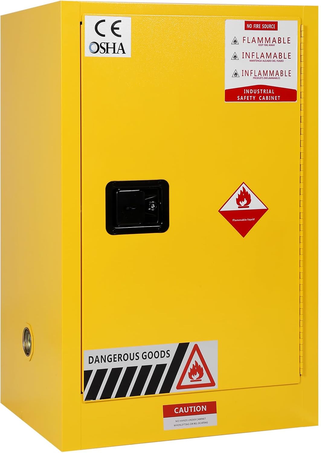 12 Gallon Dangerous Storage Explosion Proof Cabinet 22.8in W X 18.1in D X 35in H Steel Fireproof Safety Storage Bins for Commercial Industrial Home Use