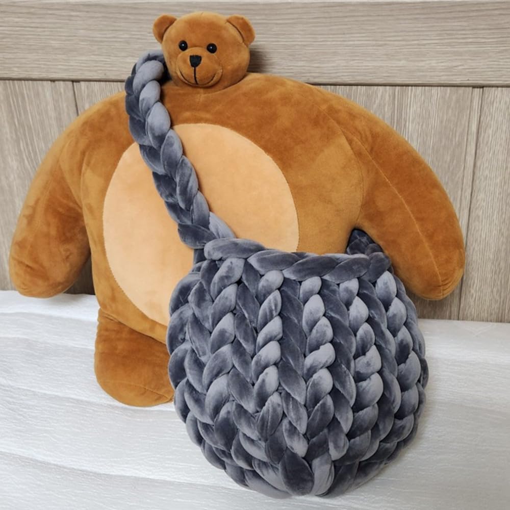 Gruba włóczka w rurkach Gruba przędza do robótek ręcznych 1KG wielokolorowa(Gray Pink 1KG)