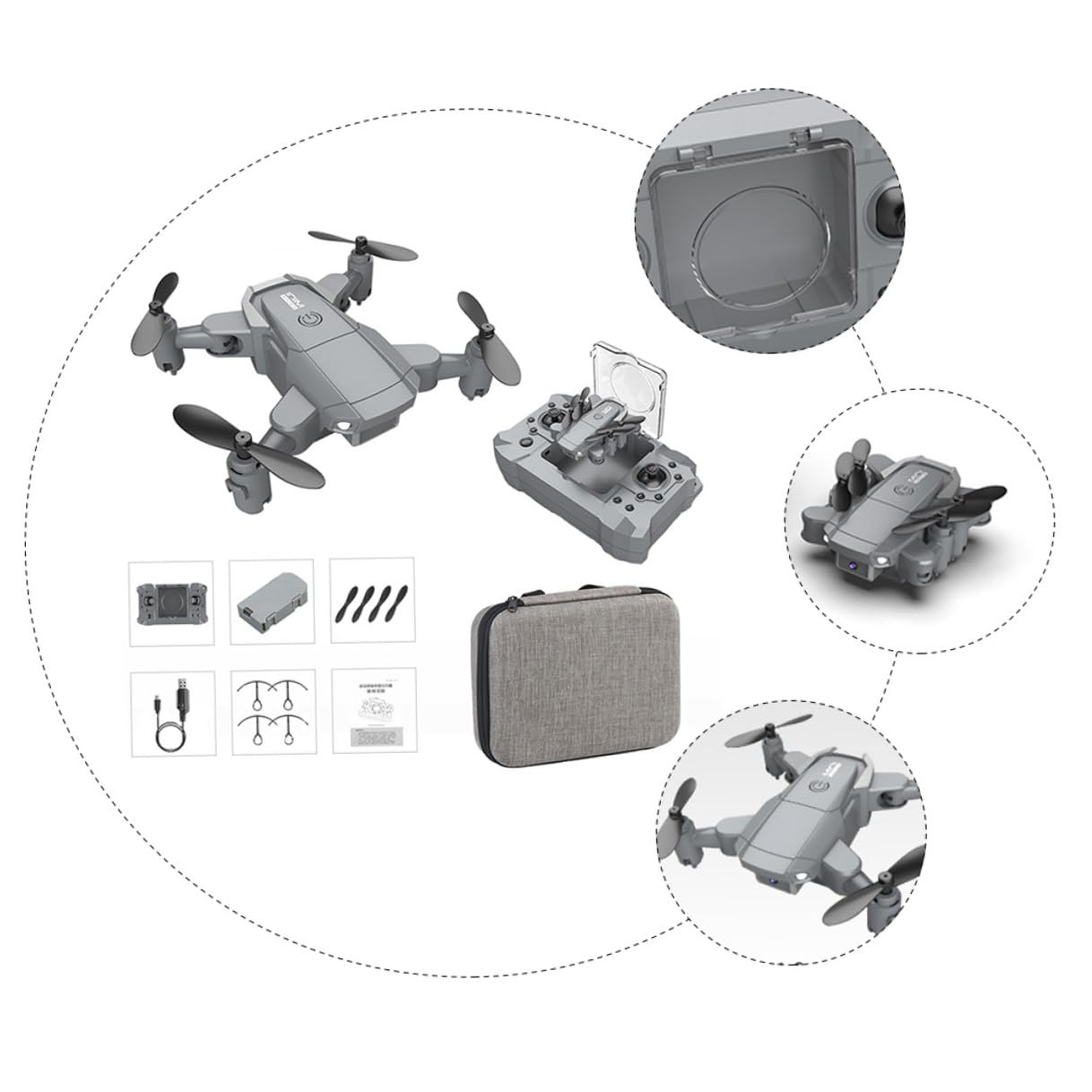 WOONEKY Drone Gps Mini Pieghevole, Telecamera 4k e Ritorno Automatico, Stabile, per Fotografia Aerea e Selfie,