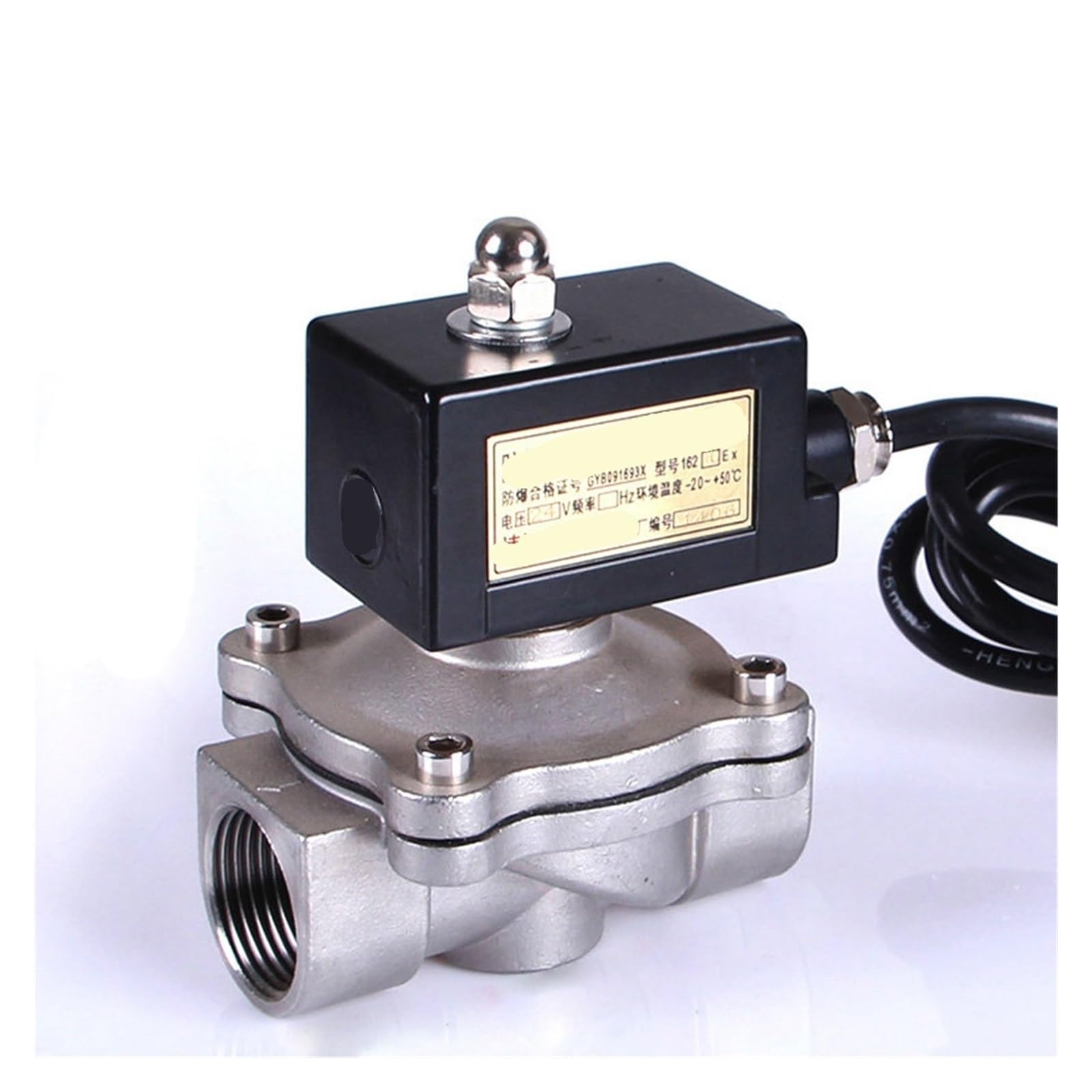 1PCS 1" Stainless Steel Explosion-Proof Solenoid Valve for use in Harsh environments(24VDC-Normally Closed)