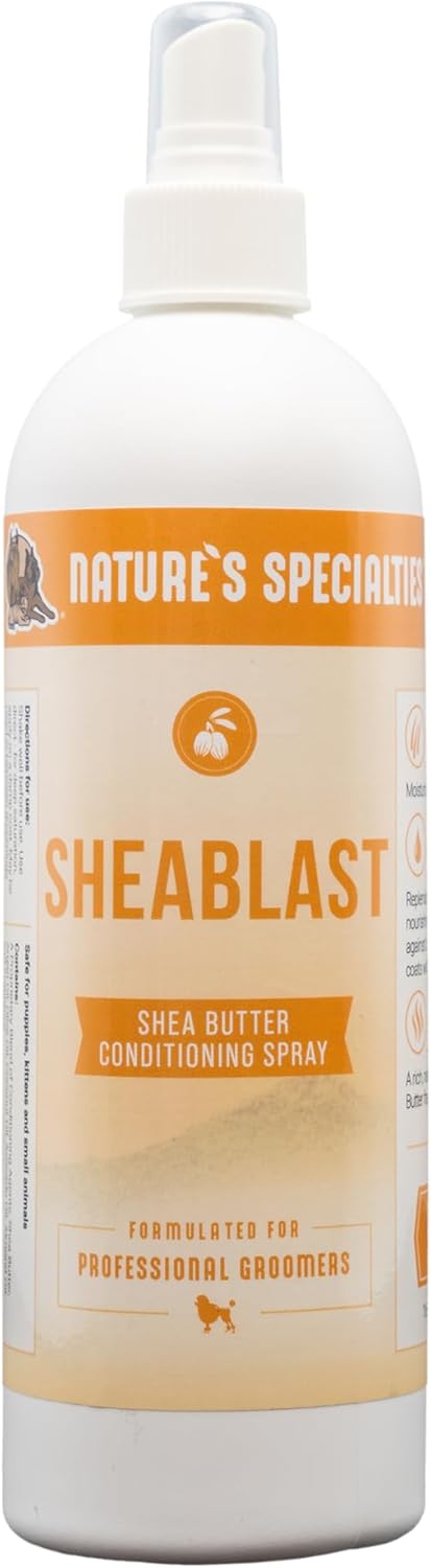 Nature's Specialties SheaBlast Conditioning Spray for Dogs Cats, Non-Toxic Biodegradeable, Promotes Hair Growth, Made in USA, 16 oz