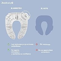 Vista 2 de Jool Baby Asiento de entrenamiento para ir al baño plegable para viaje para niños, se adapta a inodoros redondos y ovalados, ventosas Gris