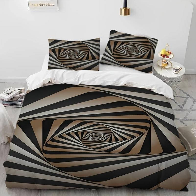 Housse de Couette 240 x 260 au Motif Spirale pour Chambre Parentale