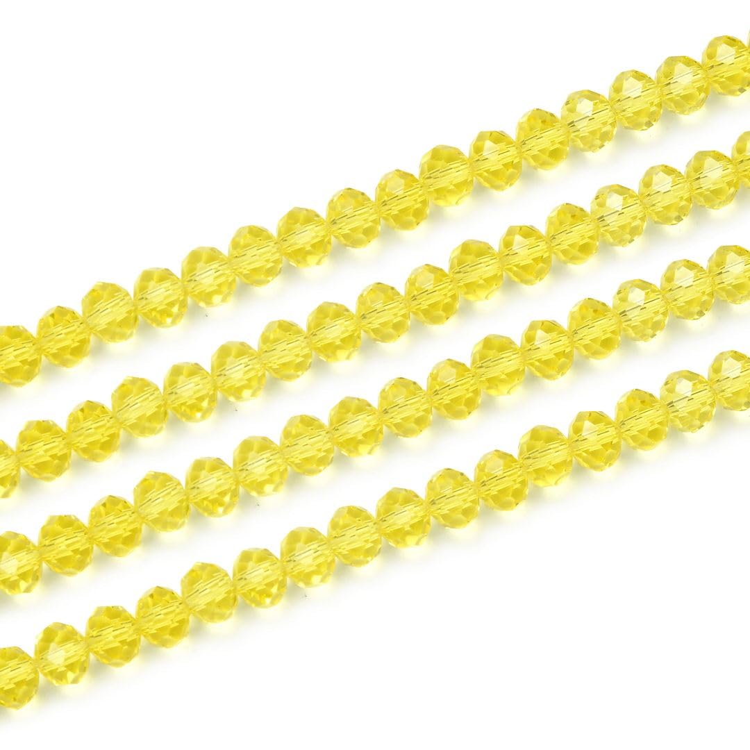 140pcs Czech Faceted Rondelle Crystal Glass Beads 8mm Bulk Light Topaz