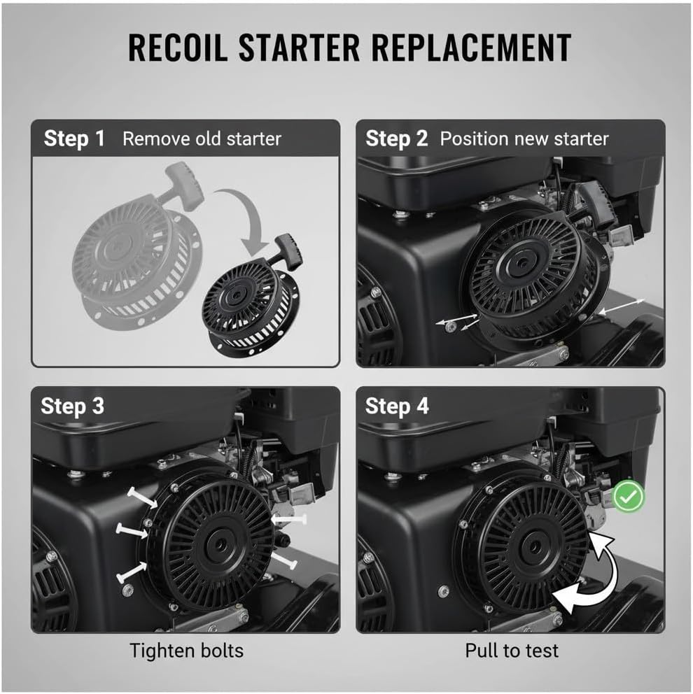 Fit for Hipa 590788 Recoil Starter Assembly for Tecumseh 590671 590748A 590748 590746 590736 590704 OHH50 OHH55 OHH60 OHH65 HM100 HM90 Engines Pull Start Replacement Parts