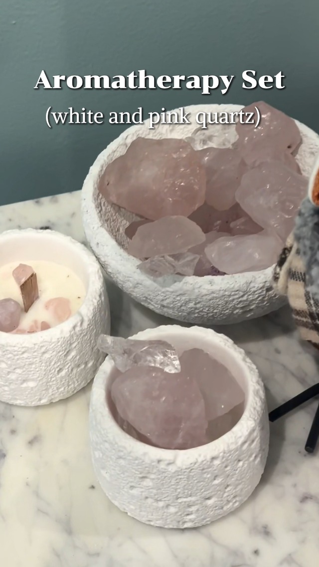 Difusor aromático eléctrico con cristales y vela Pink Quartz miniatura 7