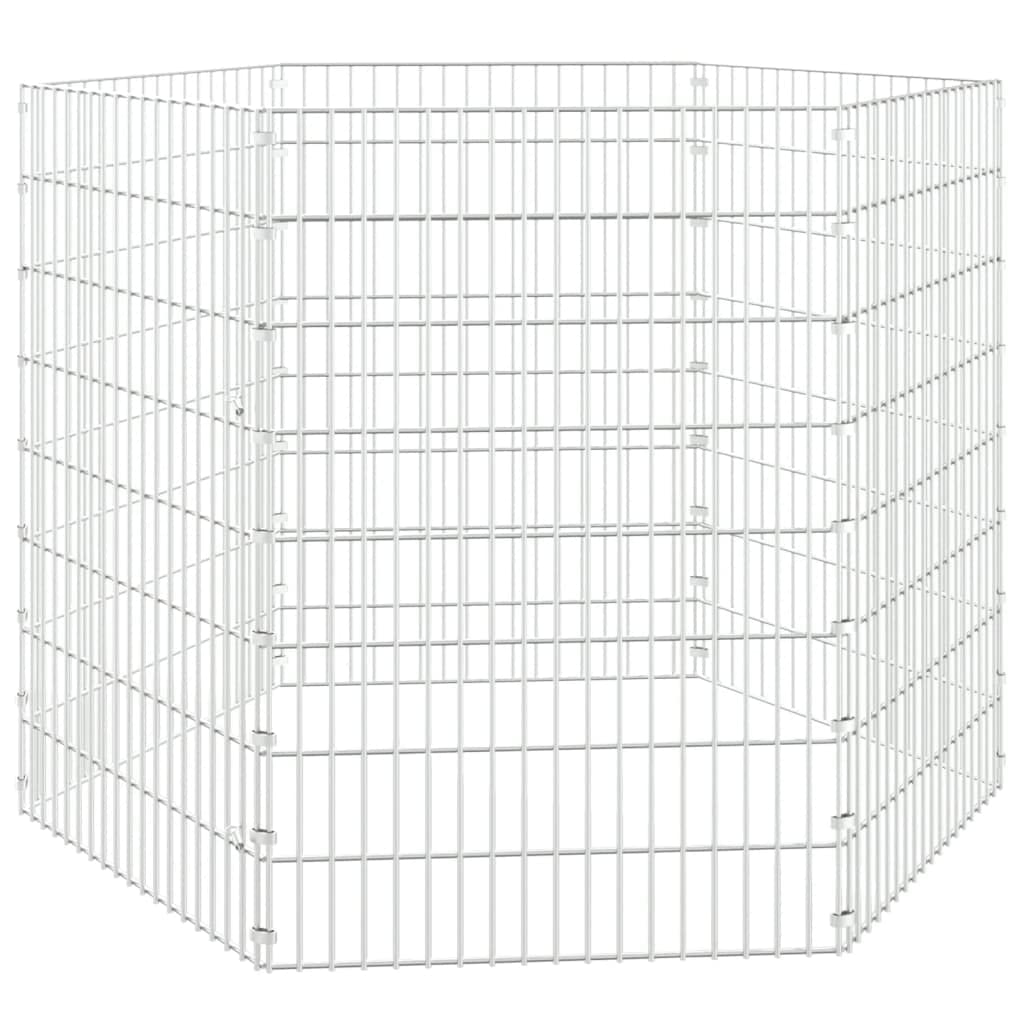 Freigehege für Tiere aus verzinktem Eisen, 6 Paneele, 54 x 80 cm, Käfig zur Selbstmontage, für Spielplatz und sichere Erholung