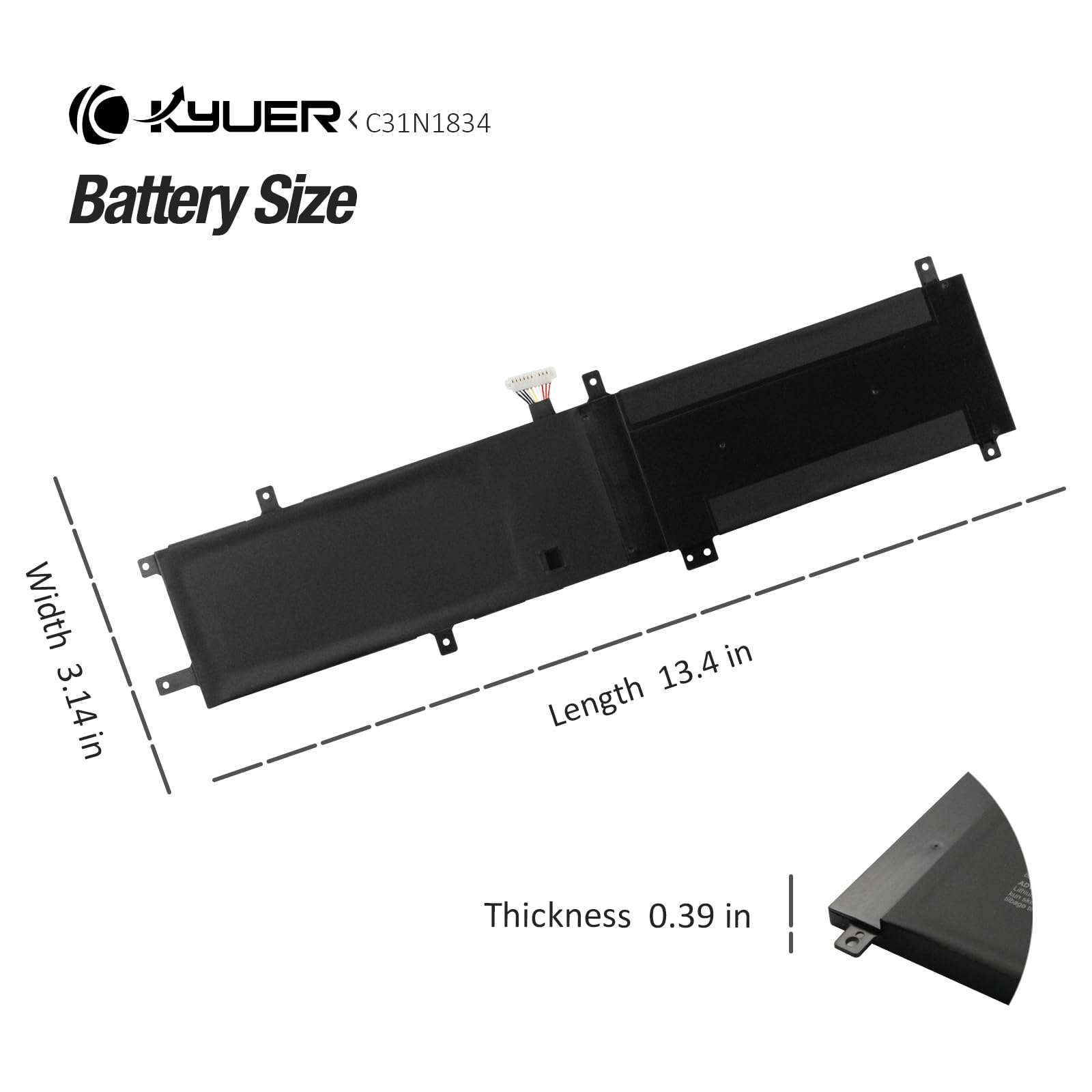 K KYUER 57WH C31N1834 Laptop Batería para Asus ProArt StudioBook Pro 17 W700 H700 H700GV W700GV W700G1T W700G2T W700G3T W700G3P Series W700G3T-AV093R W700G3T-AV027R AV090R W700G1T-AV046R H700GV-AV023R
