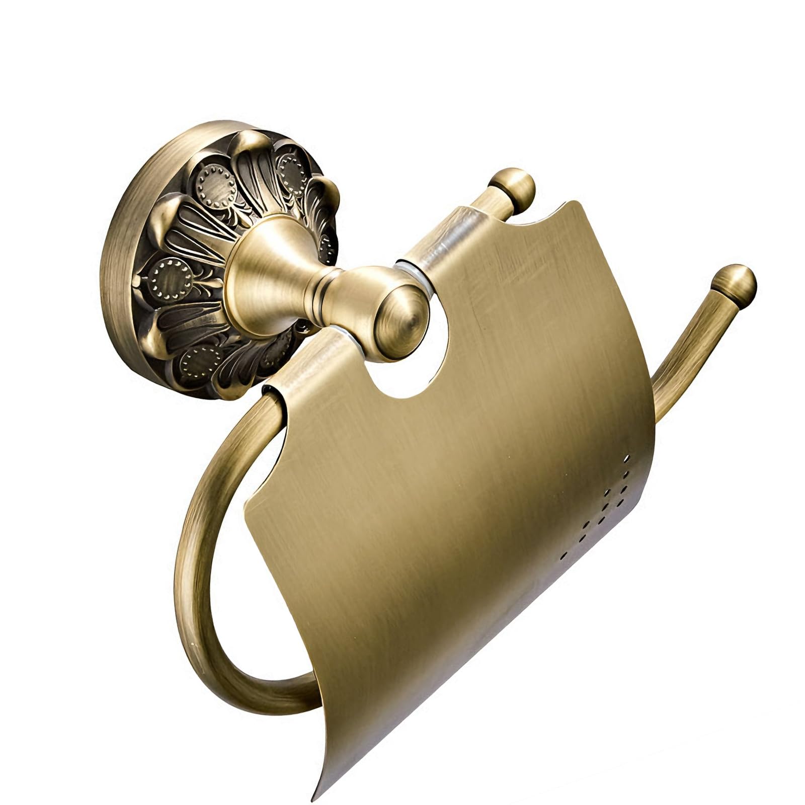 Space Saving Wall Mount Holder Embossed Brass Round Base for Compact Areas