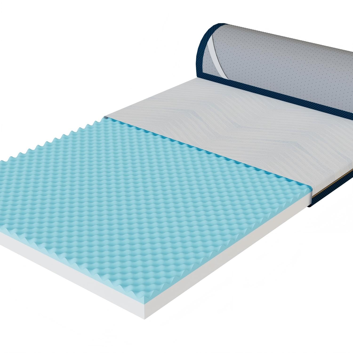 Surmatelas 160x200, Épaisseur 7.5cm, Mousse à Mémoire de Forme Gel, 2 Personnes, Housse Amovible Lavable (Surmatelas 160x200cm)