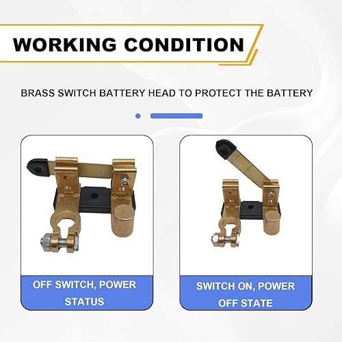 Miniatura 5 de Top Post Knife Blade Master Switch, Solid Brass Knife Blade Master Switch 12V25V Knife Power Shut Off Isolator for Auto Car RV-Marine Boat Truck