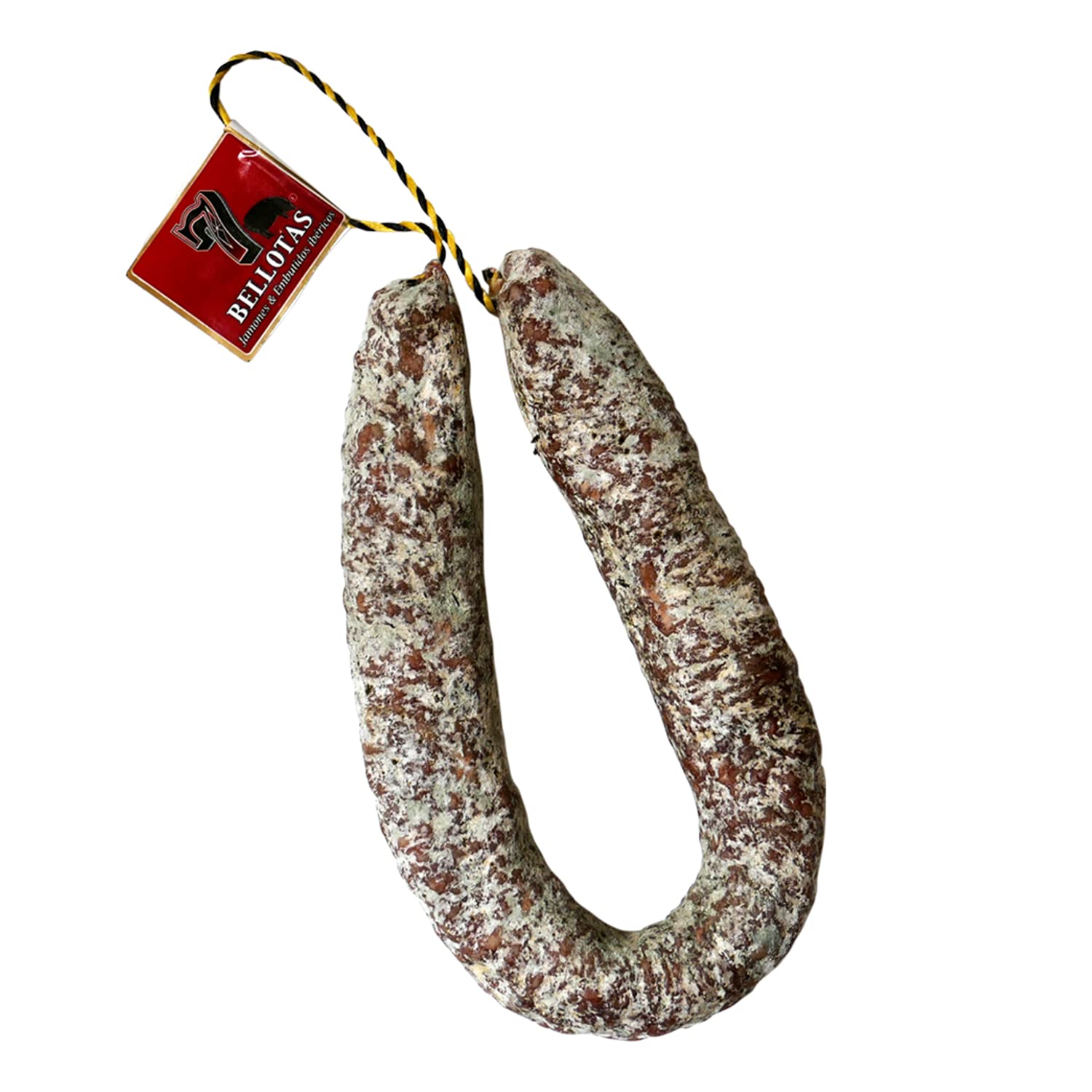 7 BELLOTAS Iberischer Schweine-Salami | Salchichon 100% Ibérico Rasse Bellota Pata Negra | Salamiwurst vom Iberischen Eichelschwein (Stück +500G)