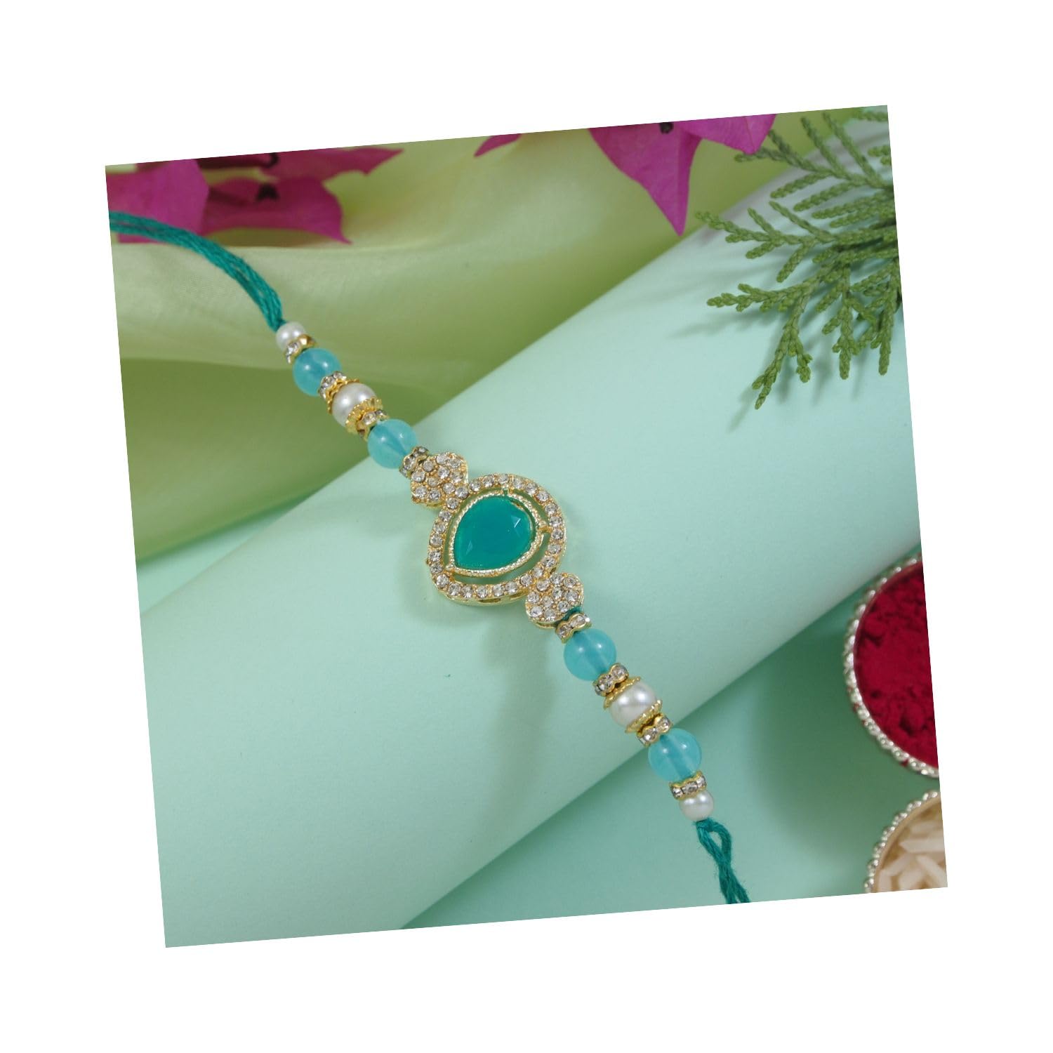 I Jewels Kundan & Pearl Bhaiya Rakhi With Roli Chawal for Brother/Bro/Men with Rakshabandhan Card (R164) (B0D7HV5PTL) Amazon Price History, Amazon Price Tracker