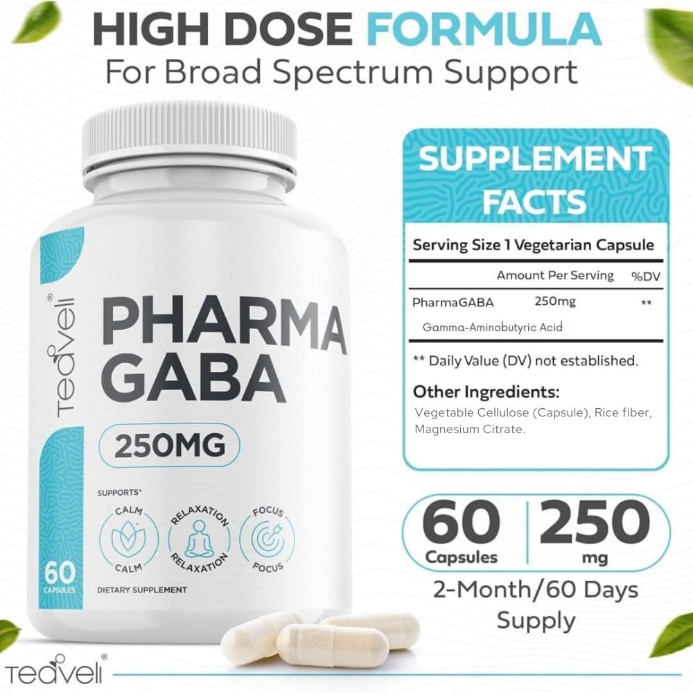 Pharma GABA 250 mg– Naturally Fermented GABA Supplement– Clinically Proven to Support Relaxation, Cognitive Health, Sleep & Focus– PharmaGABA Complements L-Theanine- Alternative to Gummies & Chewables - Image 2