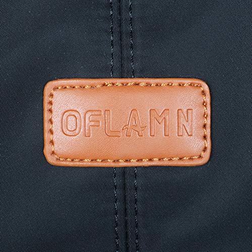 Oflamn Duffle Bag Smooth Nylon Leather Weekender Overnight Travel Carry On Bag (X-Black)