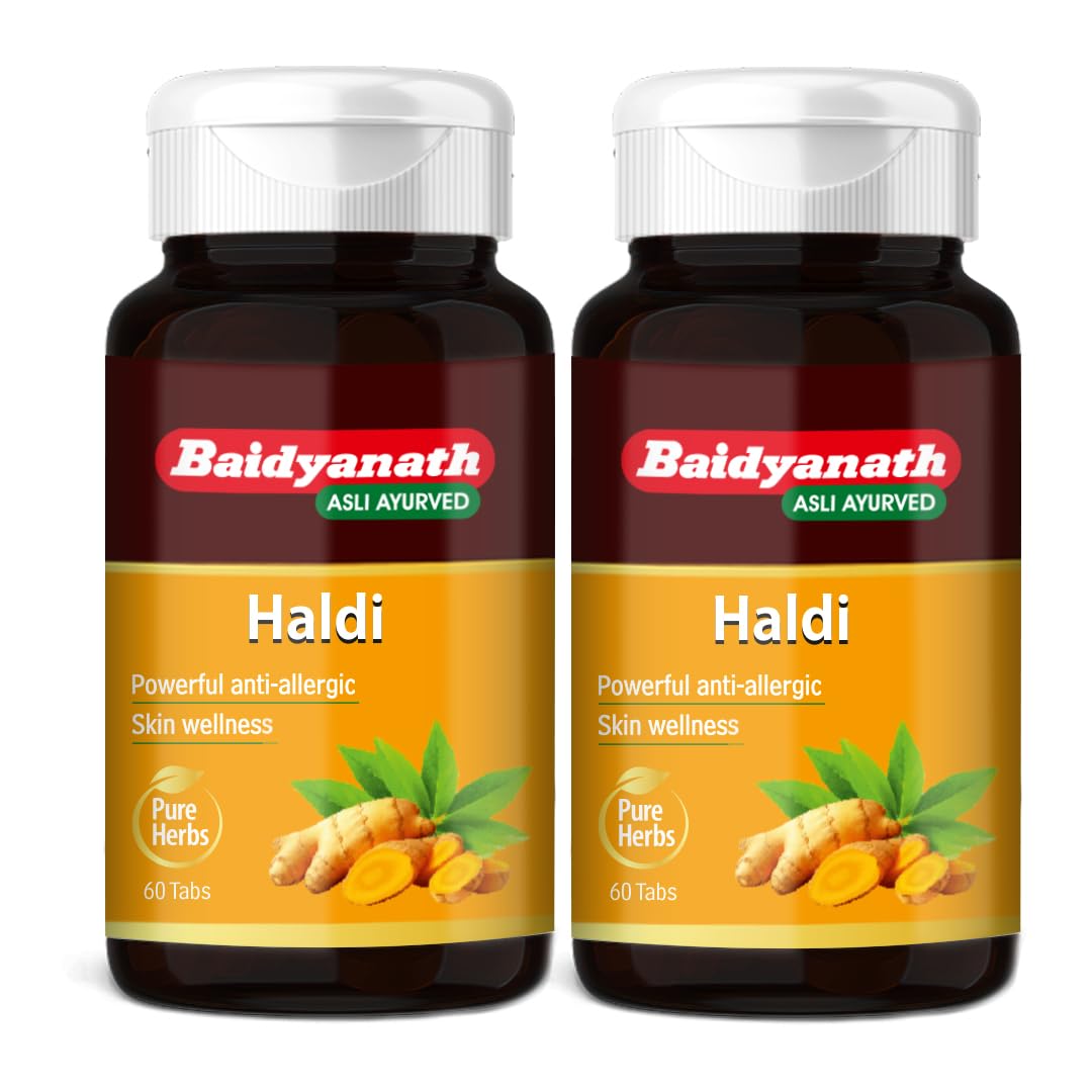 Baidyanath Haldi Tablets - 60 Tablets (Pack of 2) | Ayurvedic Turmeric Supplement | With Haridra Extract | Supports Skin, Immunity & Liver Function |-image-5