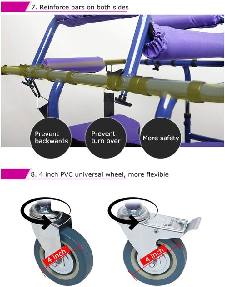 TXDWYF Rollators, Standard Walkers & Walking Frames, Walkers Adult, Walkers Hemiplegia Rehabilitation Stand, Elderly Elderly Disabled Walking Assist, Multifunctional Walker -