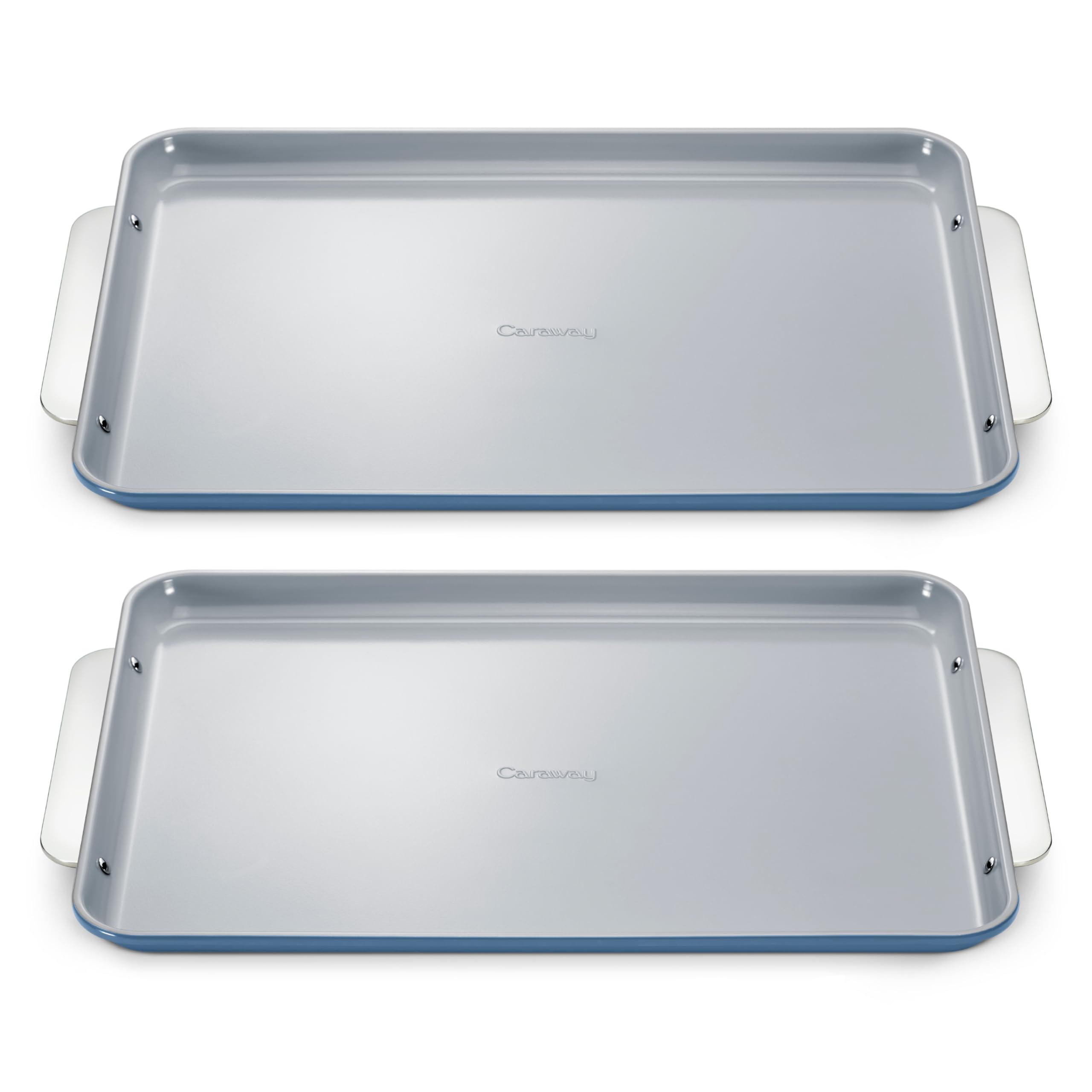 Caraway Non-Stick Ceramic Large Baking Sheet Duo - Naturally Slick Ceramic Coating - Non-Toxic, PTFE & PFOA Free - Perfect for Baking, Roasting, and More - Large (18