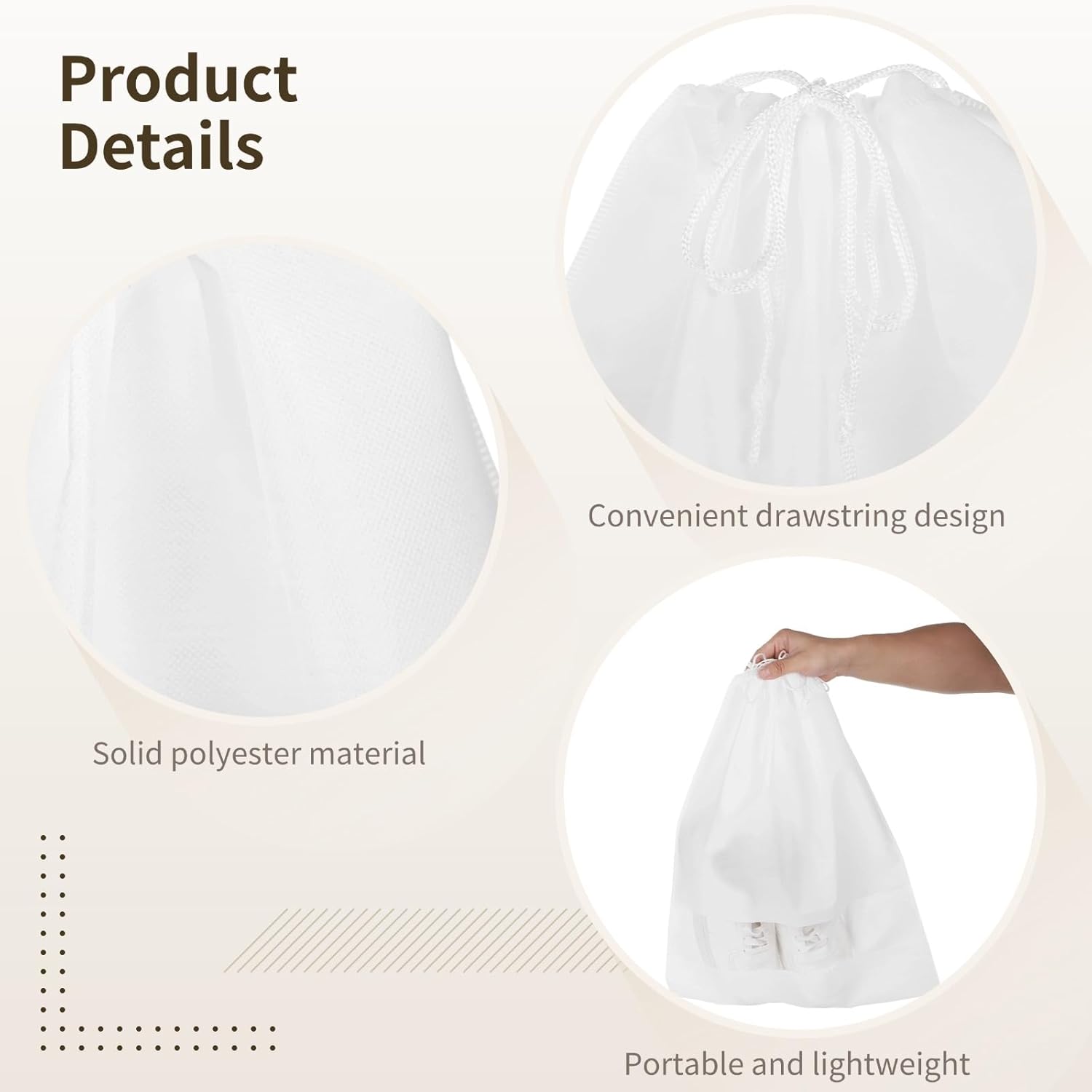 30 Pcs Dust Bags for Handbags and Purses, 21 x 16 In Purse Dust Bags for Storage with Window, Non-Woven Breathable Drawstring Handbag Dust Cover for Purses Shoes Boots Clothes Home Travel