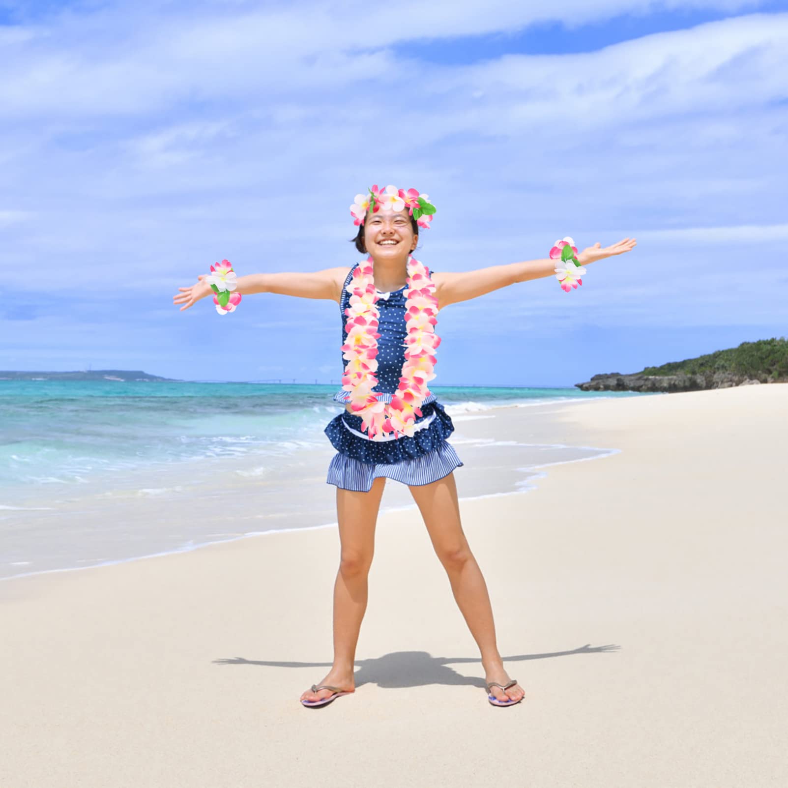 5sätze Hawaiianische Garlands Aus Künstliche Blumenkränze Für Strandpartys Und Geburtstagsfeiern Perfektes Für Tropische Themen Und Luau-Events