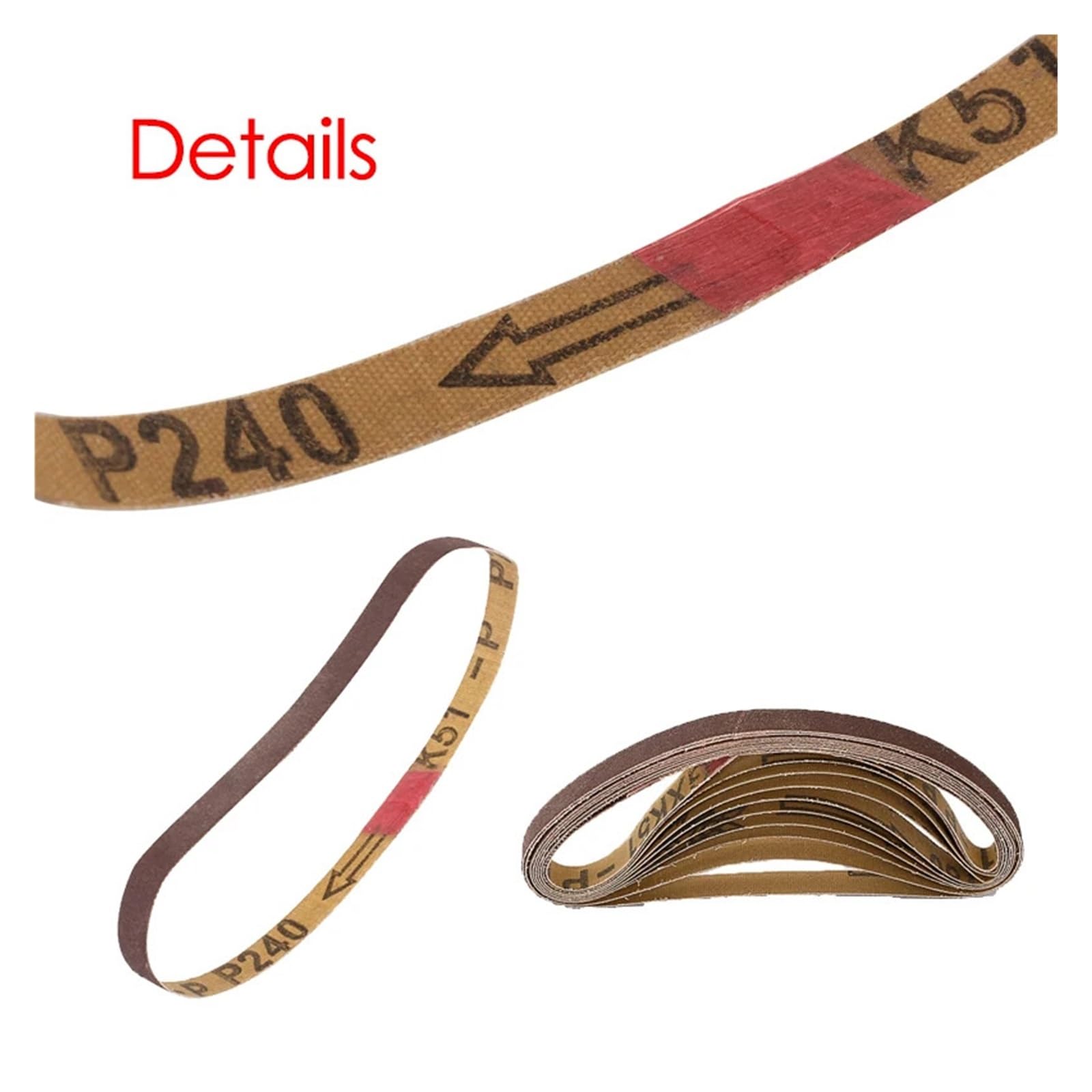 120 Uds 330x10mm correas abrasivas P40-400 lijadora de correa aire pulidora amoladora angular