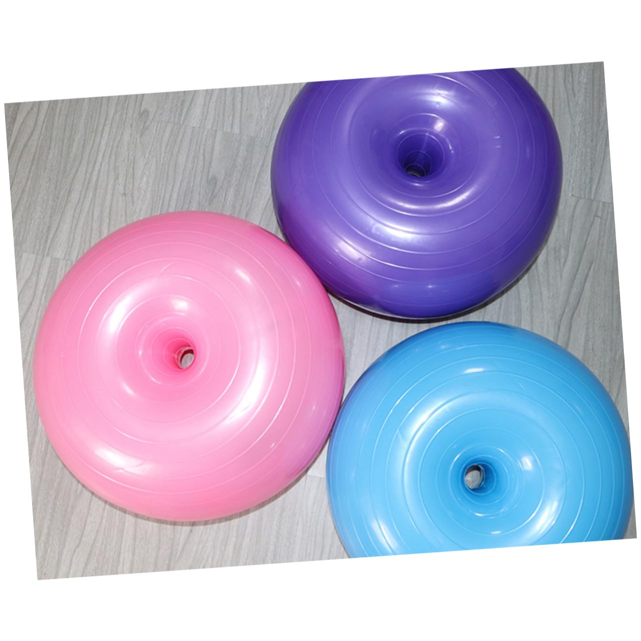 ERINGOGO Pelota de Fitness PVC Antiexplosión Forma de Donut para Yoga Pilates Ejercicio Casa con Bomba de Aire Color Azul