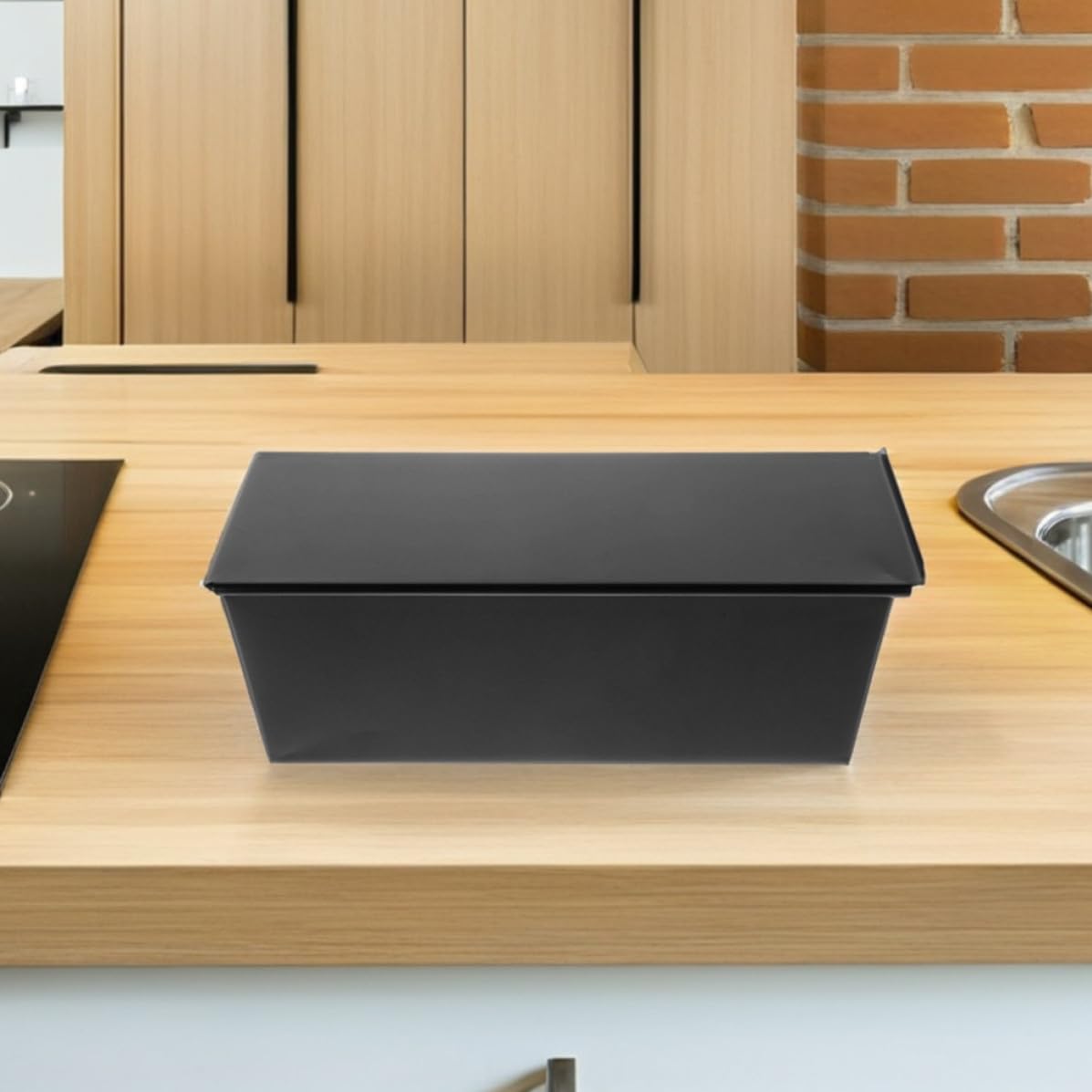 VICASKY 2 Piezas Molde para Hornear Pan y Galletas de Hierro Negro para Pan Rectangular con Tapa Antiadherente, Diseño Versátil y Material Resistente en Cocina o Comedor