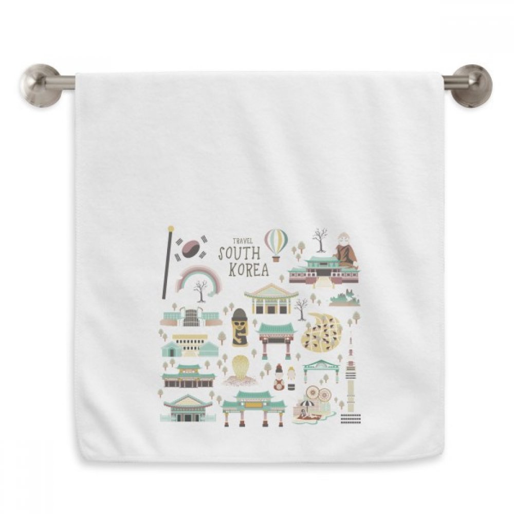 Serviette débarbouillette Corée 13X29 pouces blanc moelleux