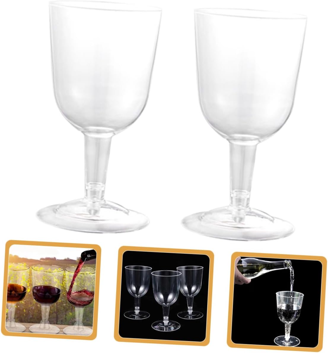 48pcs Plastic Wine Goblets Clear Reusable Cocktail Cups Unbreakable Drinkware for Parties Weddings and Restaurants Lightweight and Portable