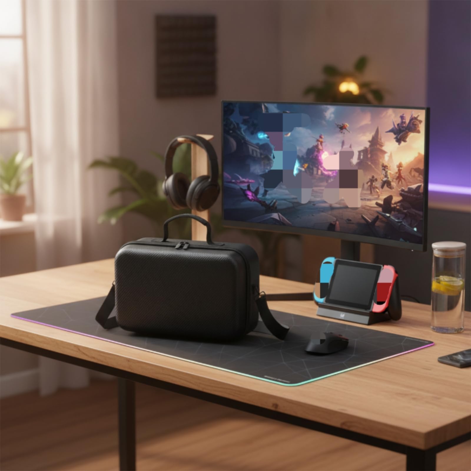 Custodia per Console Switch 2 Astuccio Rigido Valigetta da Trasporto Borsa Protettiva con Interno Modellato EVA con Manico E Tracolla Adatta a Spostamenti Viaggi Casa