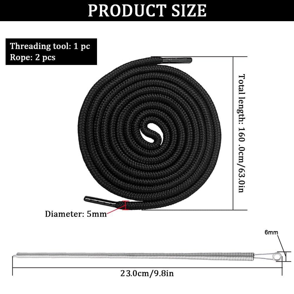 4 Pezzi Di Cordoncini Per Felpe E Pantaloni, 140 Cm, Poliestere, Con Attrezzi Per Inserimento - 3
