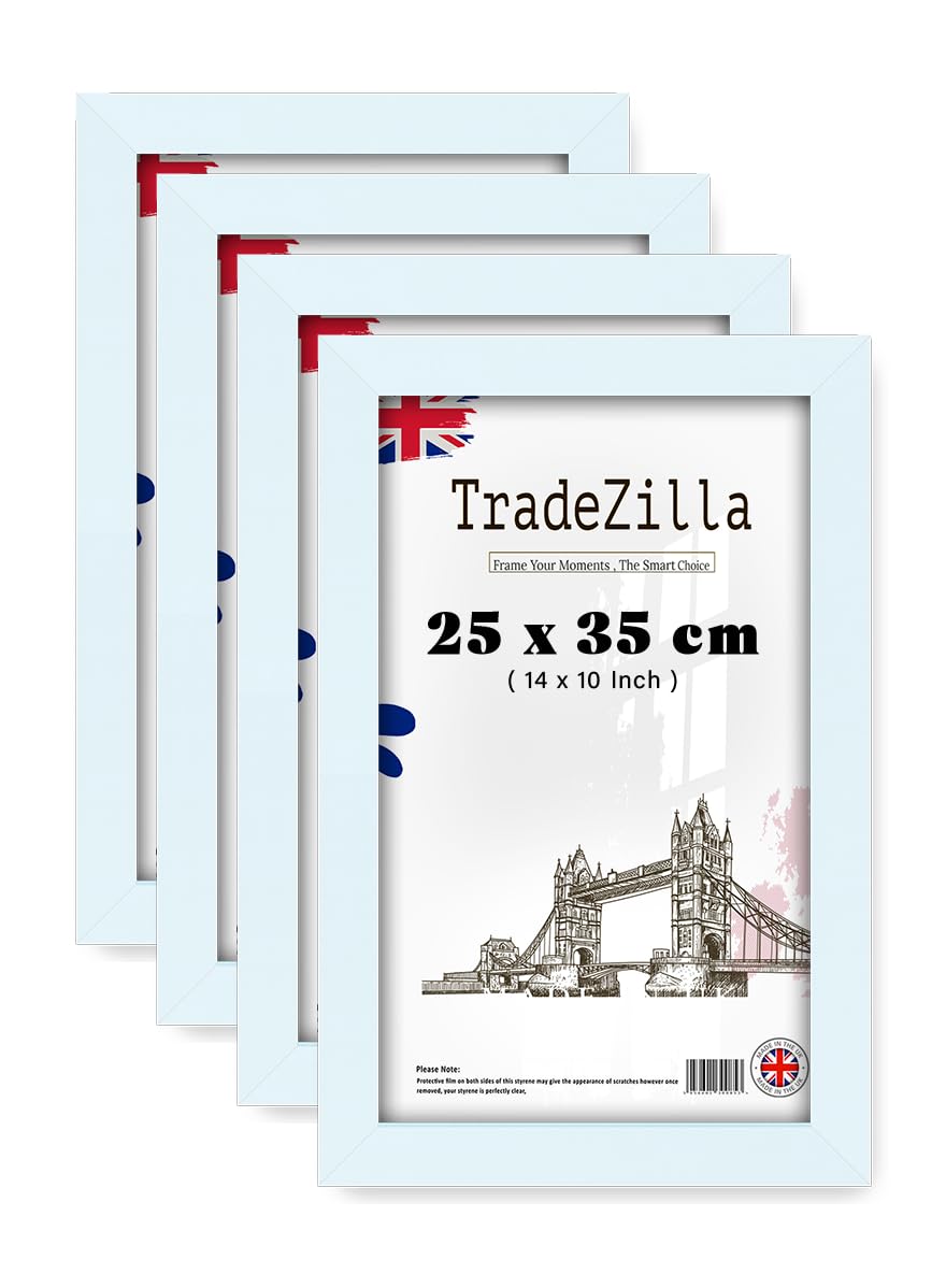 TradeZilla pack of 4 Eton Wood Puzzle (25 x 35 CM) Frames, Certificate, Small White Engineered Wood Frames| 14 x 10 Inch MDF Frame 250 x 350 mm [ White ]