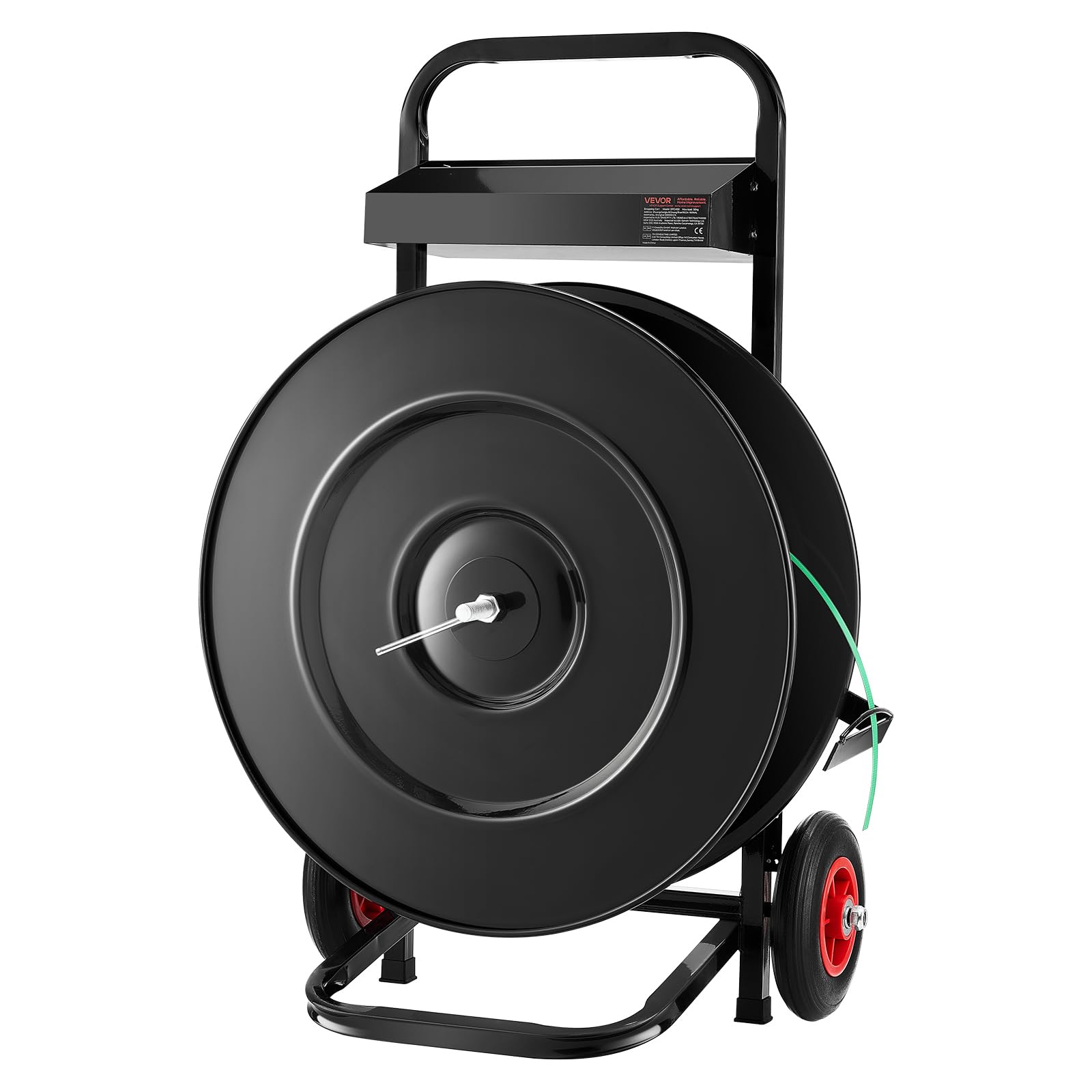 VEVOR Dispensador de Flejes, Adecuado para Rollos de Flejado de PET/PP/Poliéster con Un Tamaño de Núcleo de 203/406 mm, Acero al Carbono Q235, con Sistema de Frenado Mejorado, 410 x 670 x 1000 mm