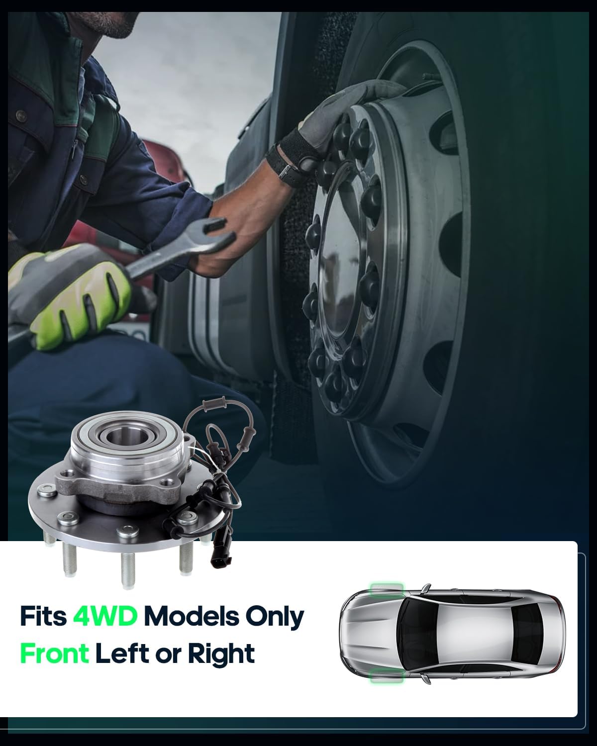 SCITOO Wheel Hub Wheel Bearing Assembly Front Compatible with 2006-2008 for Dodge for Ram 3500 2006-2008 for Dodge for Ram 2500 2006-2008 for Dodge for Ram 1500 515101 W/ABS fit 4x4 Type