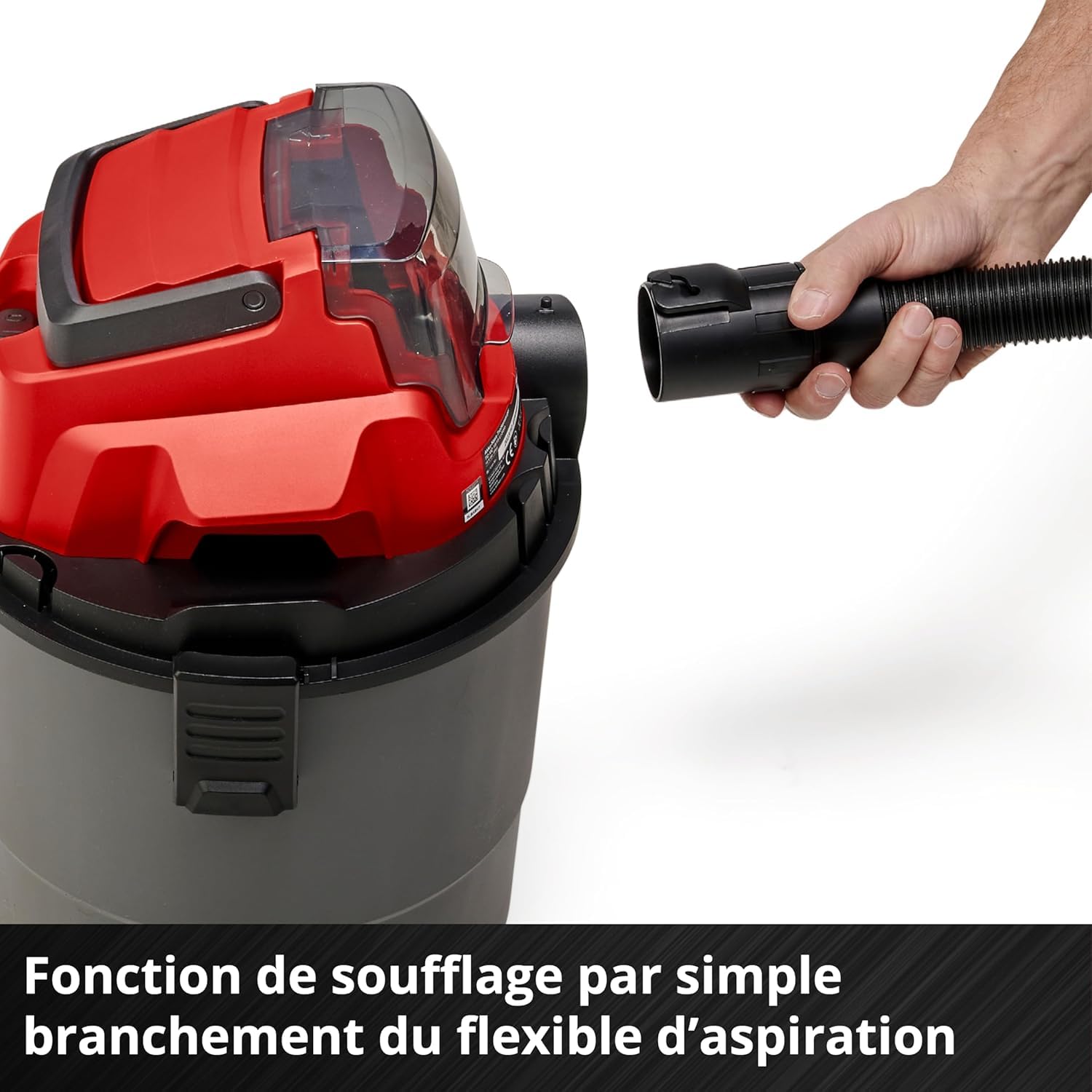 Einhell Aspirateur eaux et poussières sans Fil TC-VC 18/15 Li S-Solo Power X-Change (18 V, cuve 15 l, 4 roulettes, Supports d’Accessoires, Vendu avec Buses et filtres, sans Batterie)