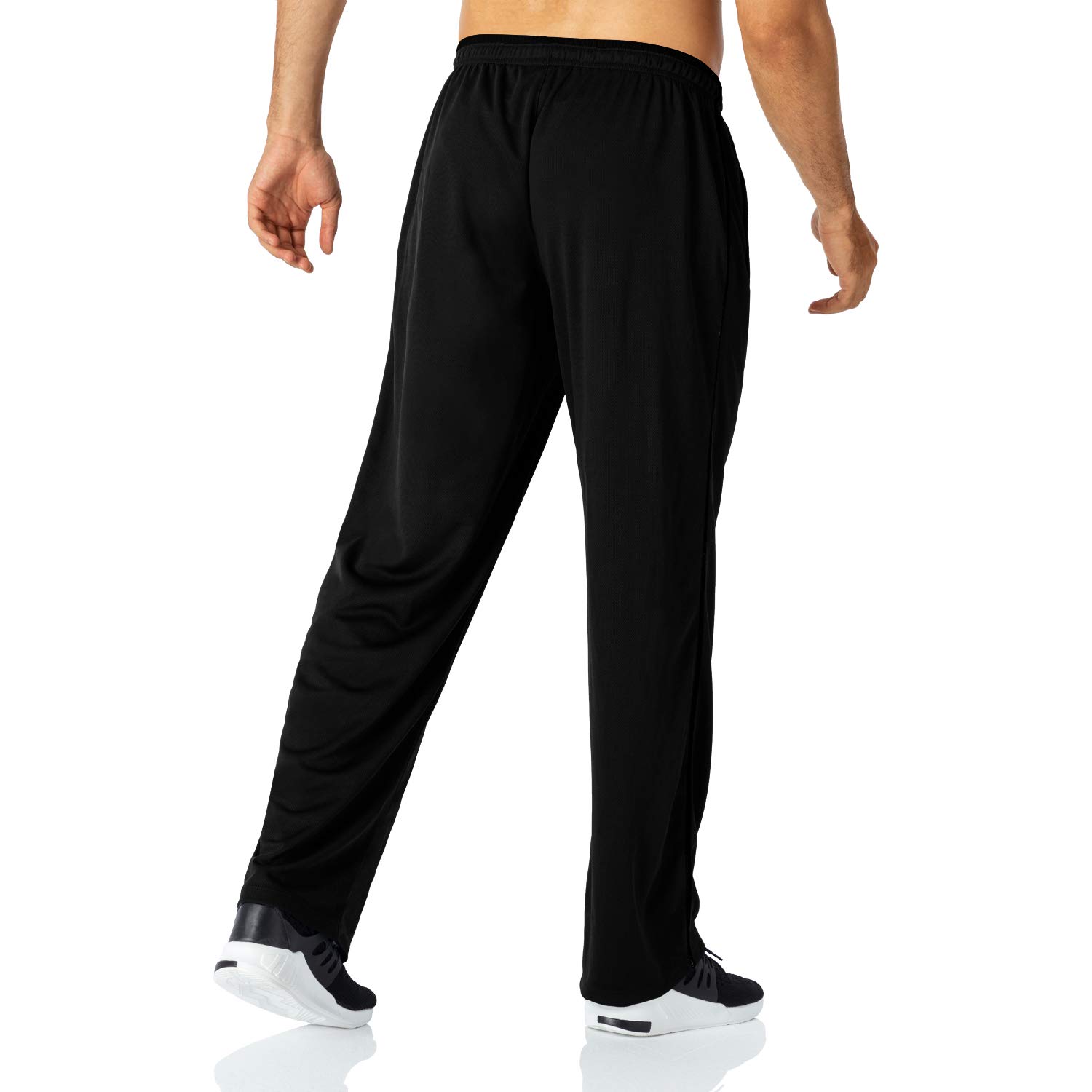 Butrends Pantalon de Jogging pour Homme Pantalon de Course léger avec Poches zippées Pantalon de Sport Taille élastique Pantalon de survêtement à Fond Ouvert