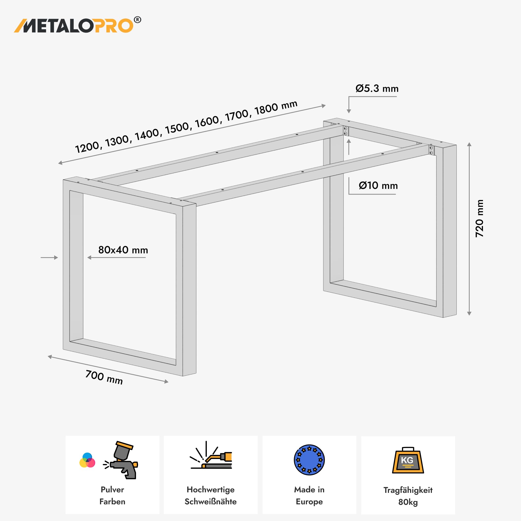 Patas de Mueble 150x70x72 cm – Diseño Elegante para Tu Mesa