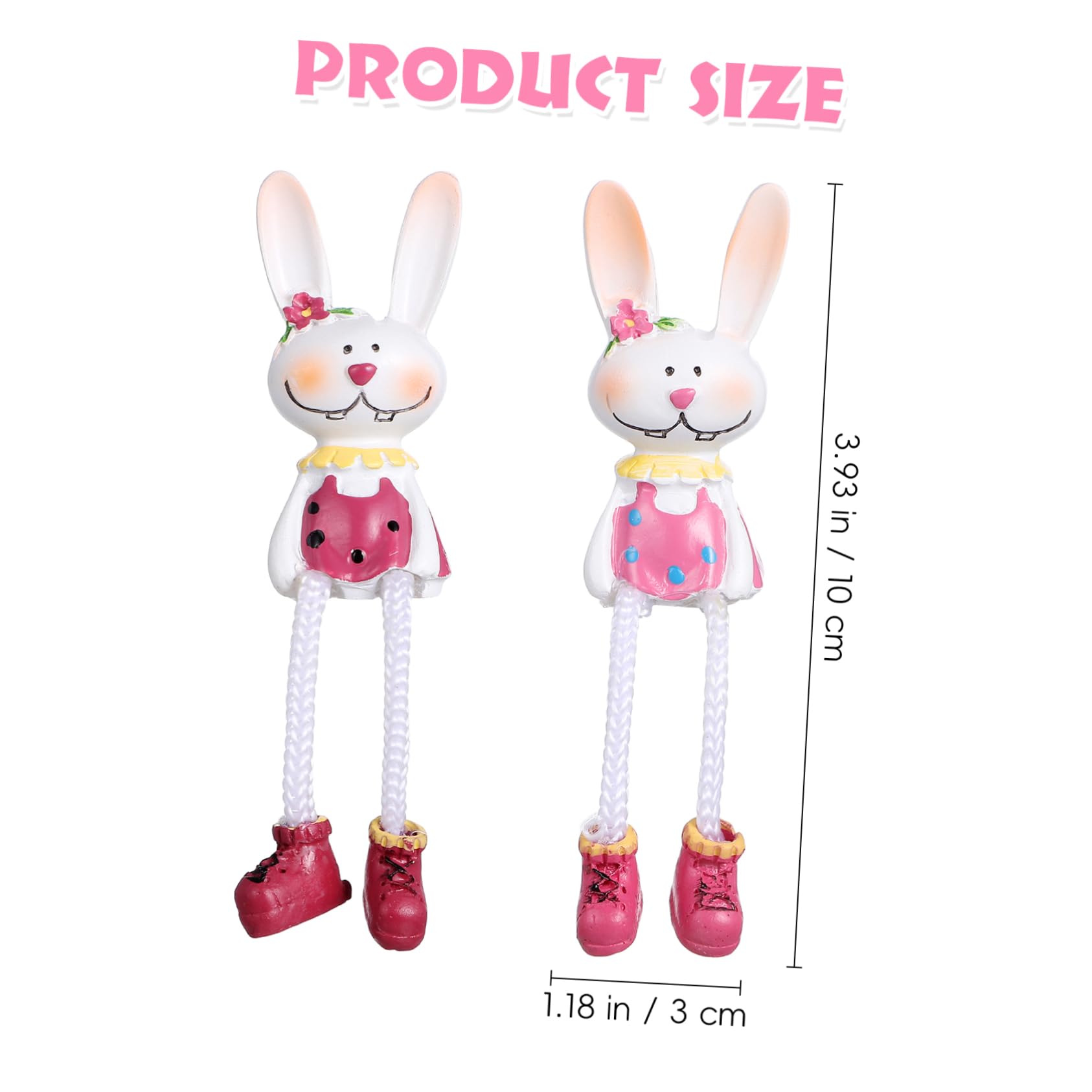 OUNONA 3 Sätze Kaninchen-verzierung Bunnies Ohren Hase Regalsitter Dein Hasenfigur Porzellanhase Hasen Dekorationen Stehende Häschenstatuen Groß Colorful Harz 4 Stück * 3