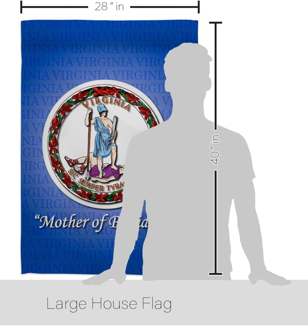 Breeze Decor H108088 Virginia Americana States Double Side Decorative House Flag, 28" x 40", Multicolor