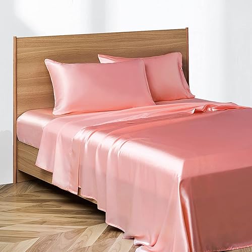 Miniatura 5 de Lujoso juego de sábanas 100% satén sedoso que se ajusta a bolsillos de hasta 12 a 14 pulgadas de profundidad, tamaño Queen, color azul rey sólido