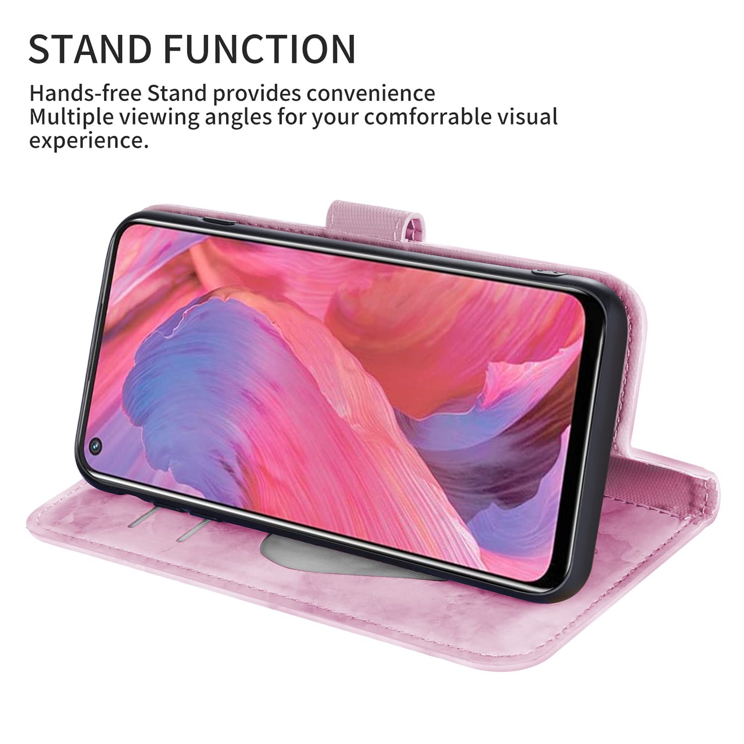 CASAFUNY Cover compatibile con Oppo A54 5G Hülle/Oppo A74 5G, Premium Pelle PU Portafoglio Custodia Magnetica Flip Wallet Case Protettiva Caso con Kickstand Carte Slot per Oppo A74 5G/A54 5G, Verde